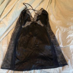 Victoria’s Secret black lacy lingerie slip dress
